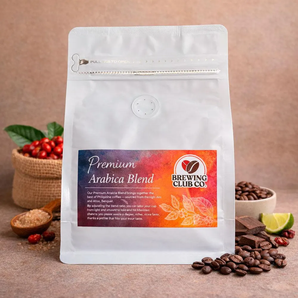 Premium Arabica Blend coffee packaging
