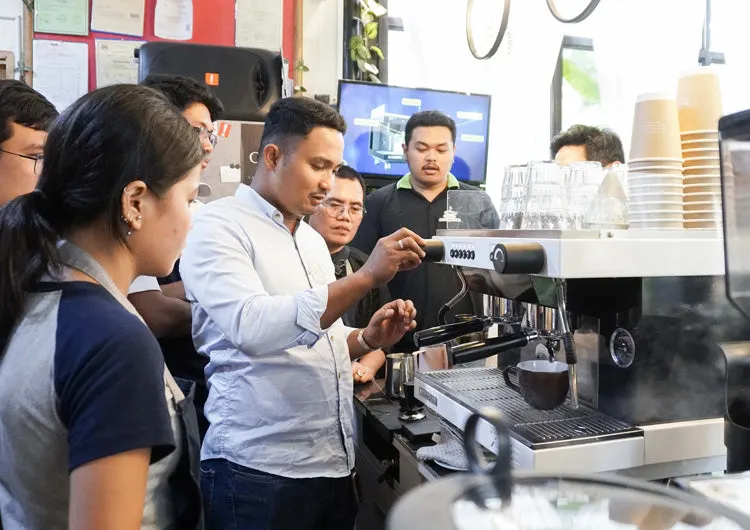 Practical barista training at Brewing Club